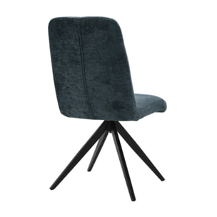 Chaise rotative 360° capitonnée en tissu et pieds métal - 3 coloris - LILA