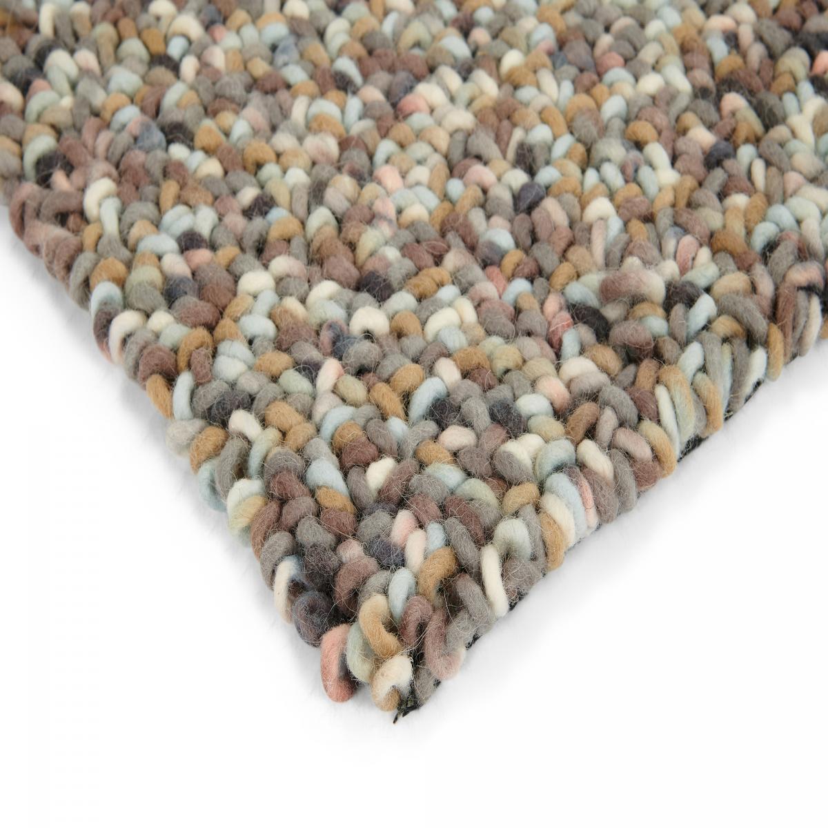 Tapis longs poils shaggy tissé en laine motif faux uni KABE