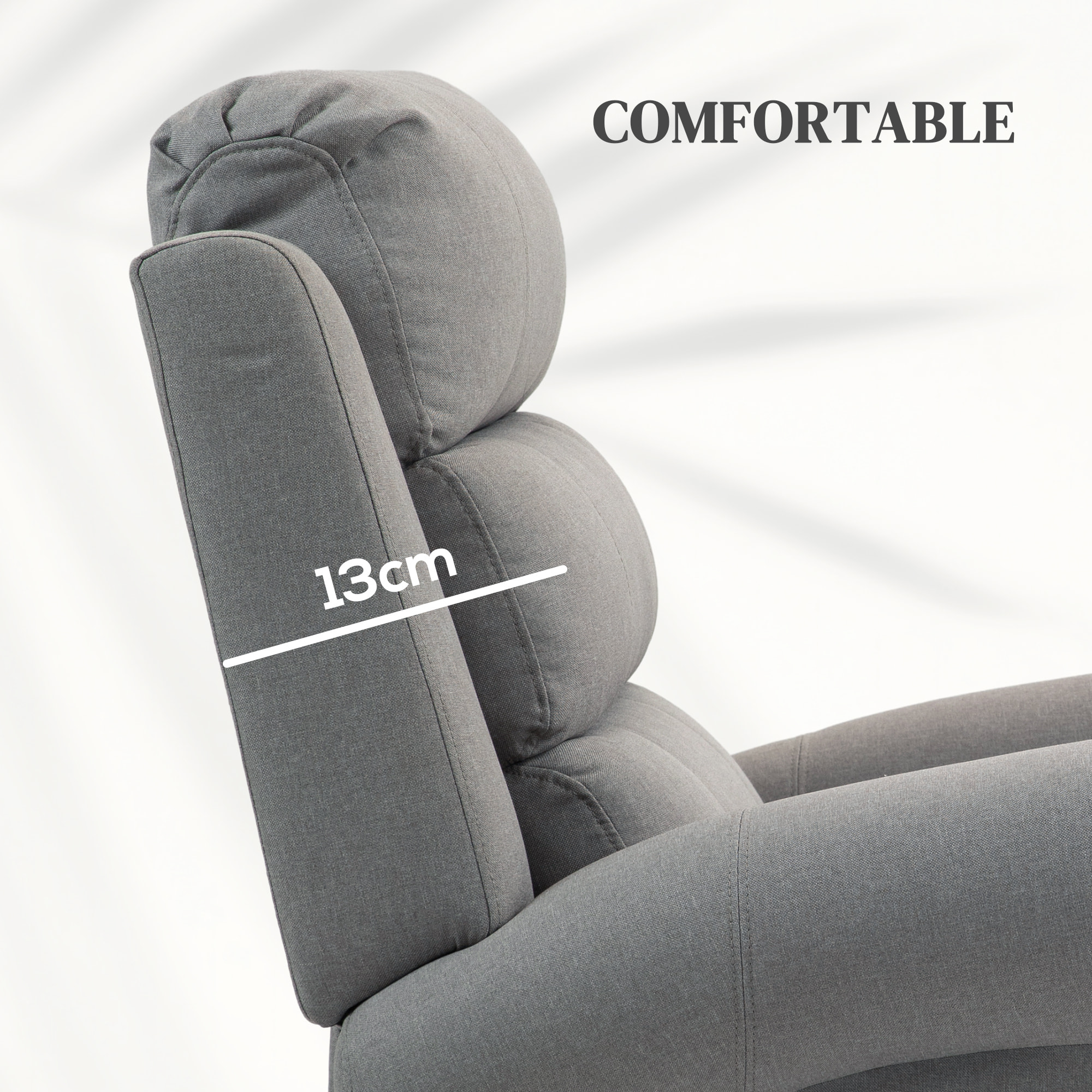 Sillón Relax Reclinable Eléctrico Levanta Personas, con Masaje Vibratorio y Calor, Sillón Elevador, con Control Remoto, Reposapiés, Tapizado en Lino, Bolsillos Laterales, Gris