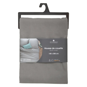 Housse de couette "Carina" en coton gris souris 140x200cm