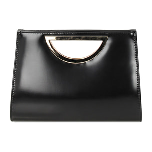 Clutch negro en tejido abrasivado