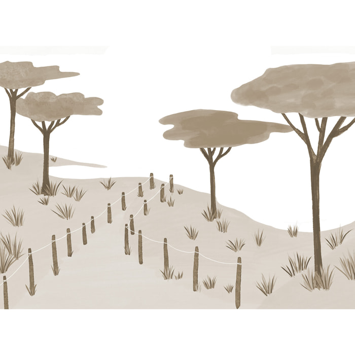 Papier peint panoramique Pins et plage Mocka  Intissé