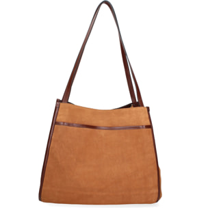 Borsa a spalla da donna Made in Italy - Modello Seraphina Elite - Pelle scamosciata - 35.0 x 35.0 x 16.0 cm