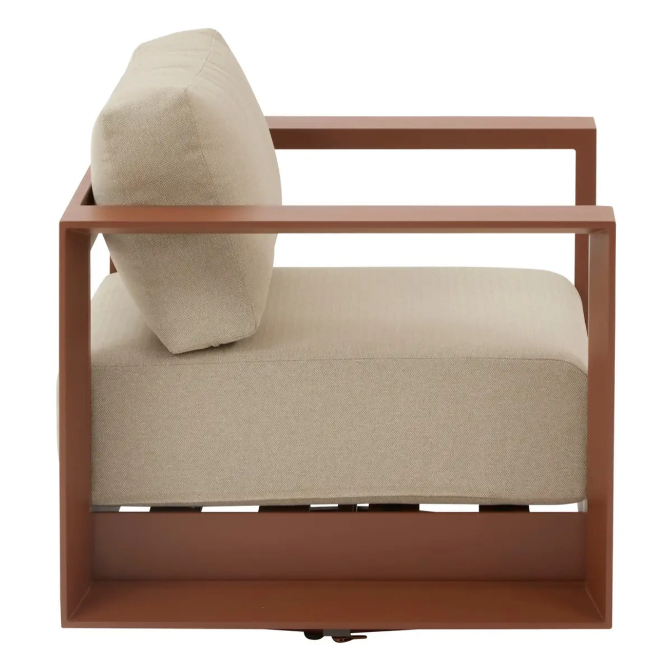 Fauteuil de salon de jardin rotatif ALLURE Beige / Acajou