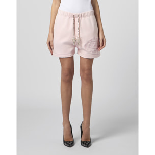 PHILIPP PLEIN Washed Fleece Shorts Tennis Club Crystals