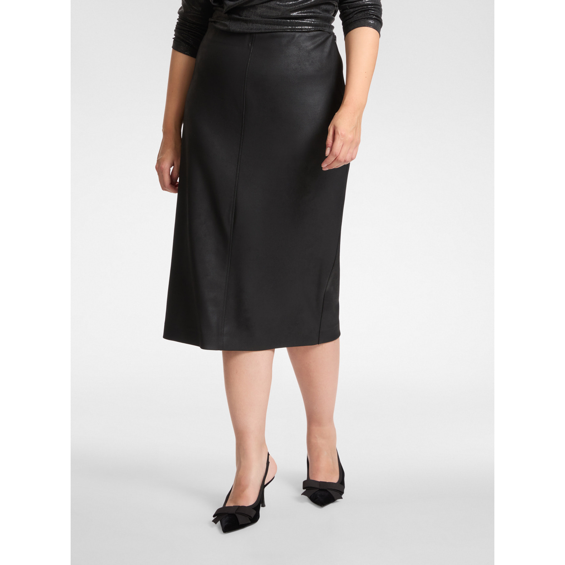 Elena Mirò - Gonna in punto Milano spalmato - Nero