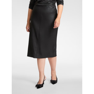 Elena Mirò - Gonna in punto Milano spalmato - Nero