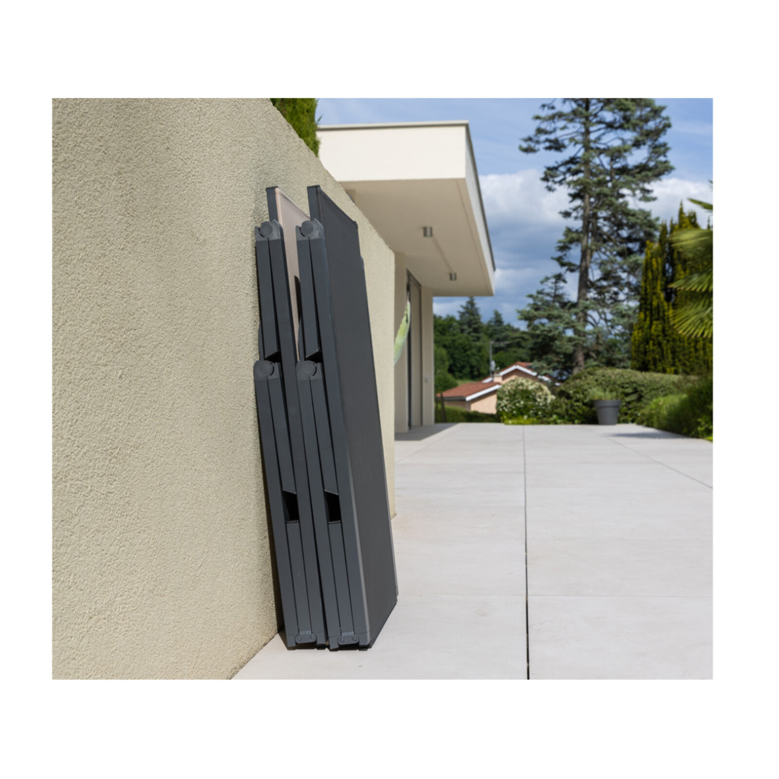 NARA - Transat de jardin pliable - Gris anthracite