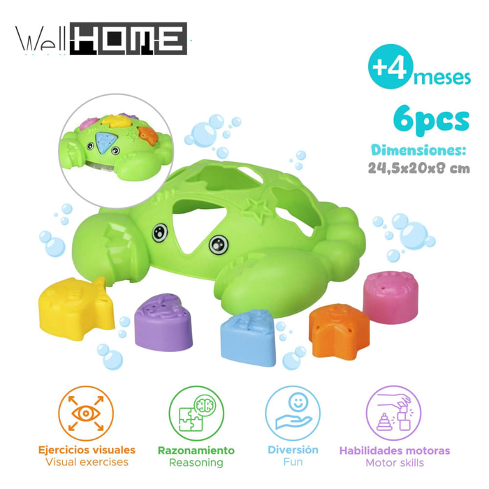 Well home - juego de baño en formato cangrejo verde