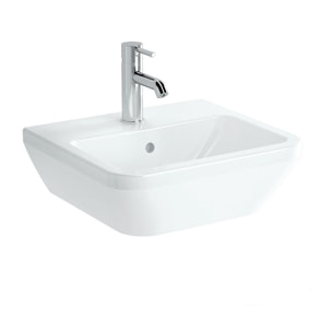 Integra Lavabo 45x40 cm avec trou pour robinetterie au milieu, Blanc (7047-003-0001)