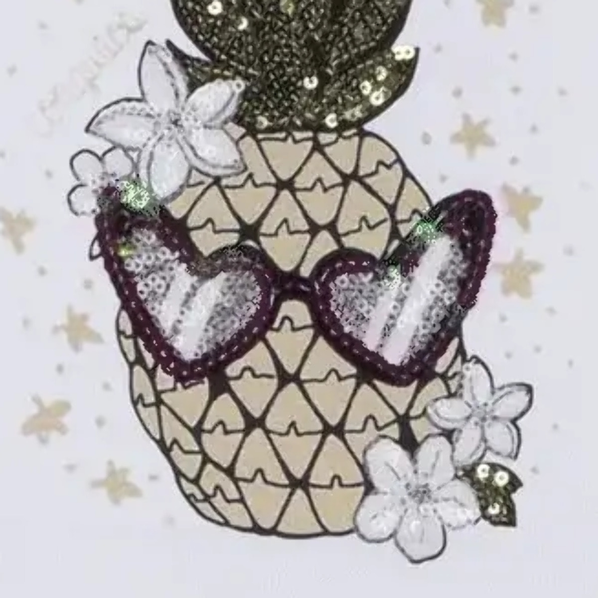 Maglietta da bambina con motivo ananas che si illumina al buio