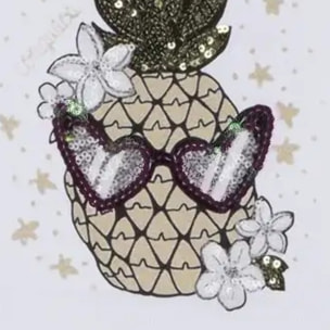 Maglietta da bambina con motivo ananas che si illumina al buio