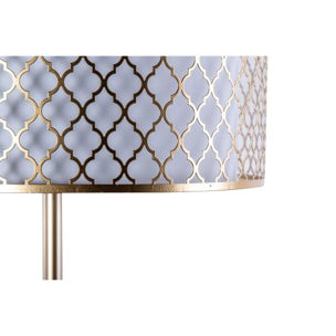 Lampara De Suelo Metal Dorada Blanca 40x40x165 Cm