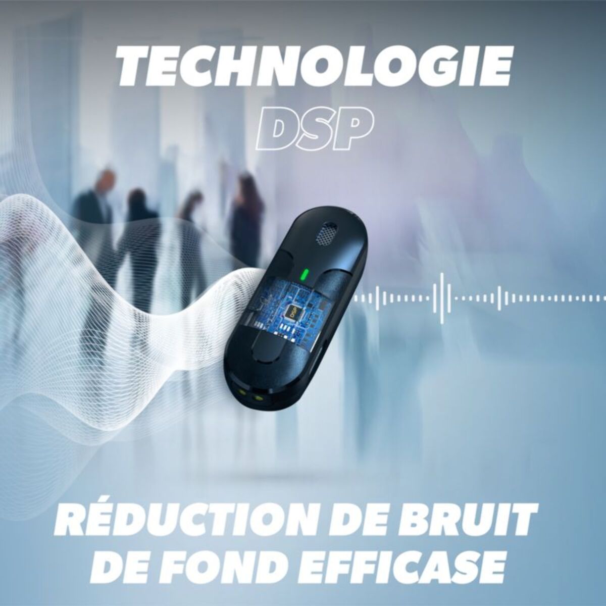 Micro cravate sans fil TNB sans fil avec boitier de charge noir