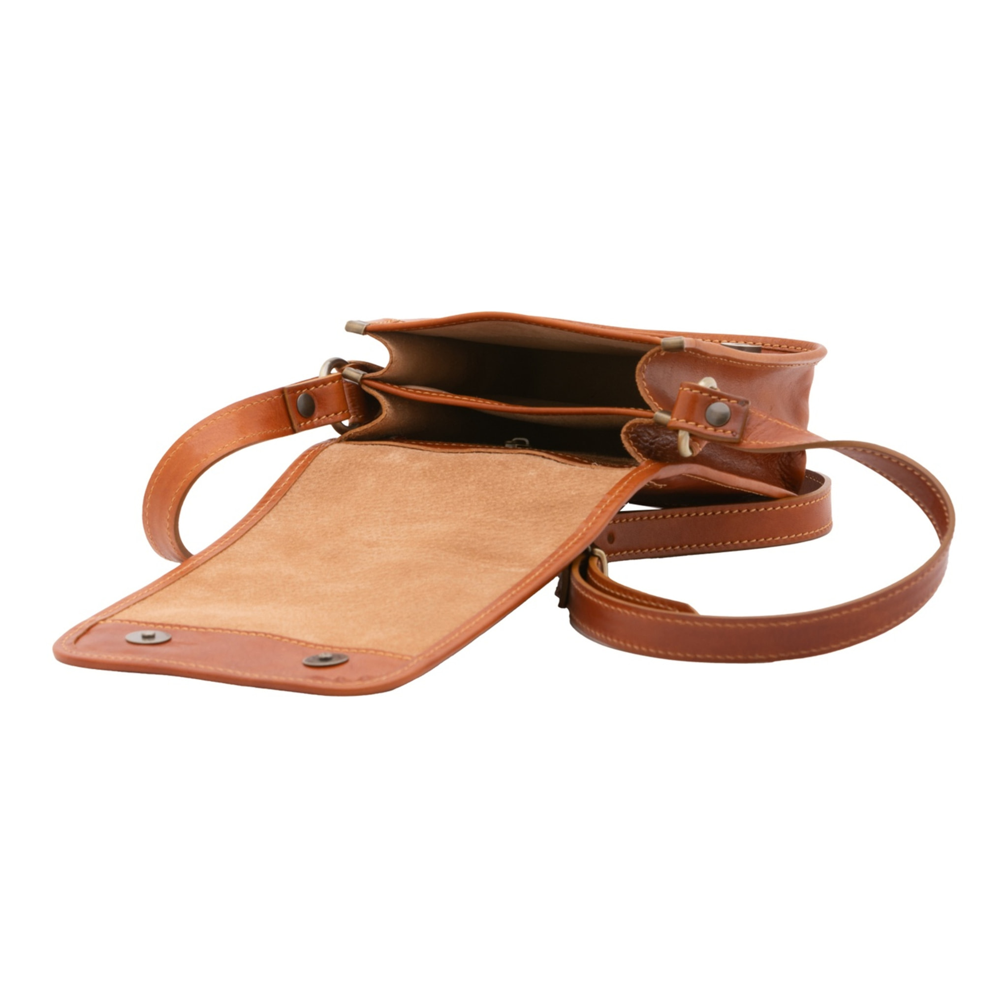 Borsa a tracolla da uomo in vera pelle - Modello False - Made in Italy - 20.0 x 16.5 x 10.0 cm