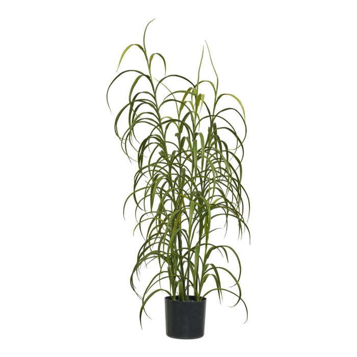 Pianta artificiale Grass Plant in PE verde — H 89 cm con vaso