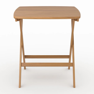 Table de jardin pliante carré en bois d'acacia huilé 2 personnes - Siquijor