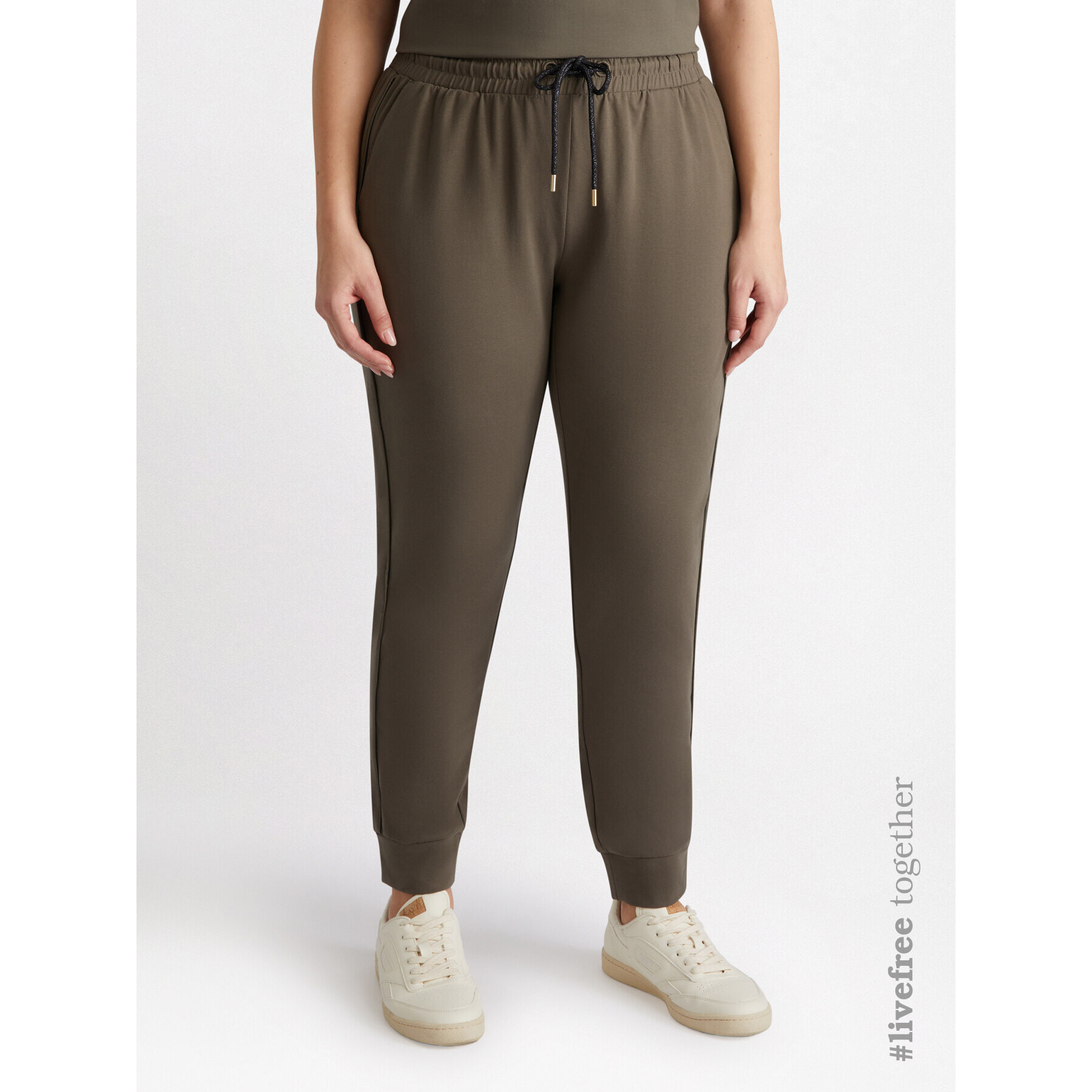 Fiorella Rubino - Joggers de felpa con bordes laterales - Verde militare