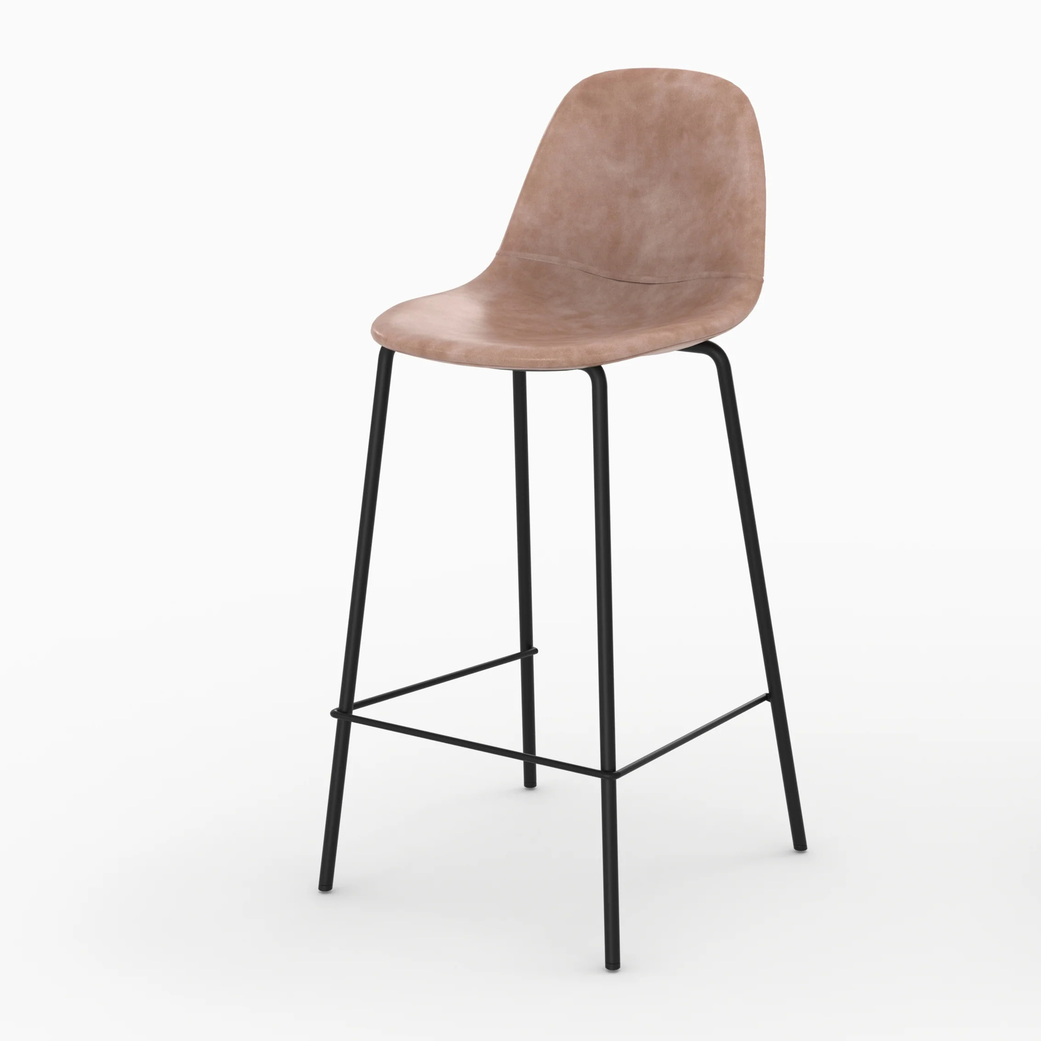 Pack 4 chaises pour îlot central taupe et gris/noir 65 cm - Henrik