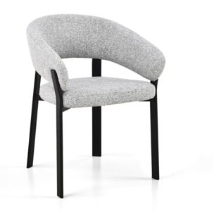 Lot de 2 chaises de salle à manger avec accoudoirs Tomasucci PIT, gris, H.80 L.59 P.60