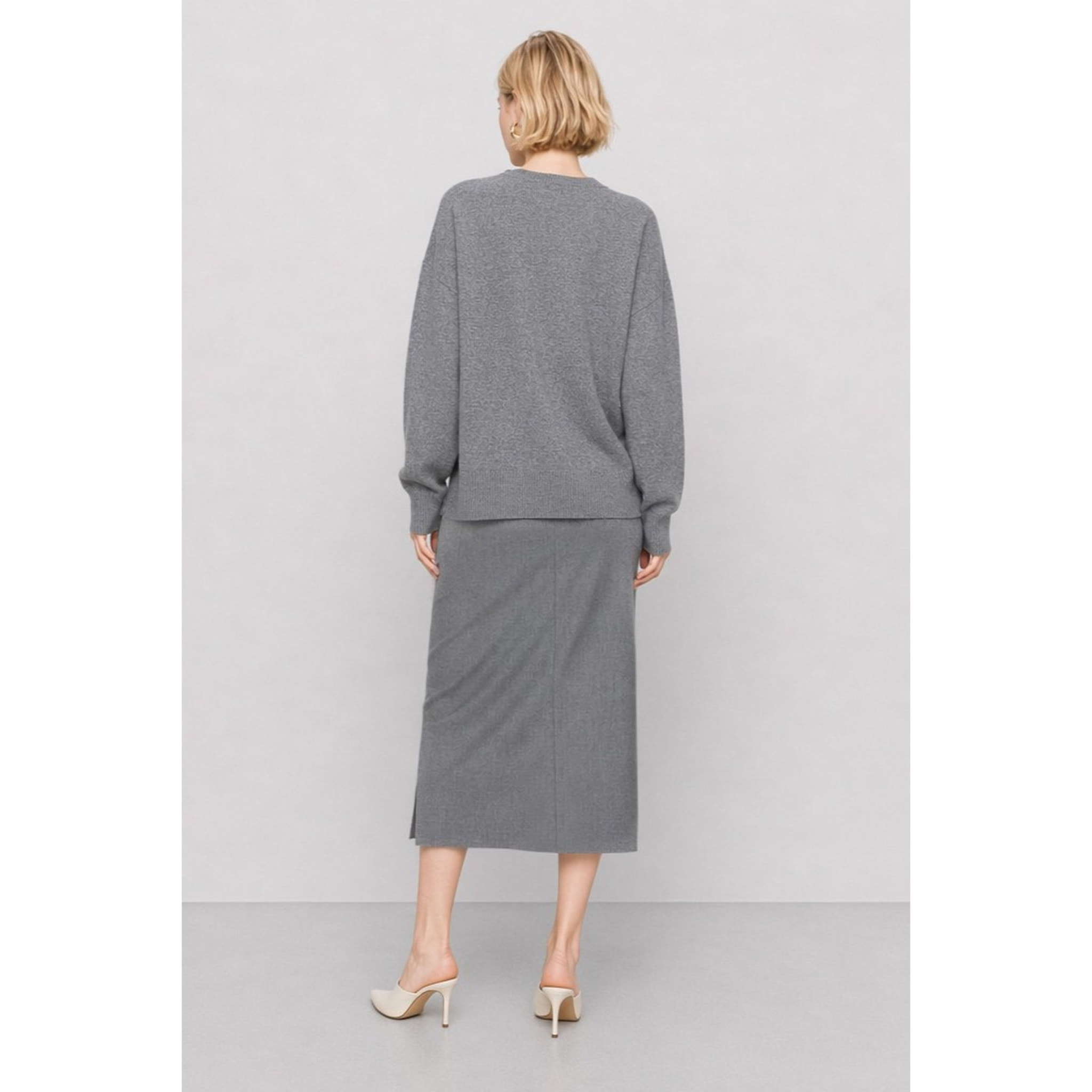 Kocca - Maglia da donna in 100% lana con scollo a V e maniche lunghe Donna