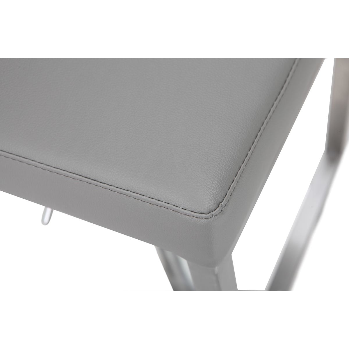 Tabourets de bar relevables gris et acier chromé (lot de 2) KYLE