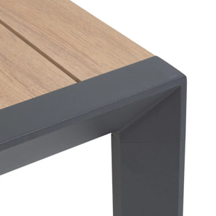 Table de jardin "Évasion" effet bois honey & graphite 4 places lates en aluminium
