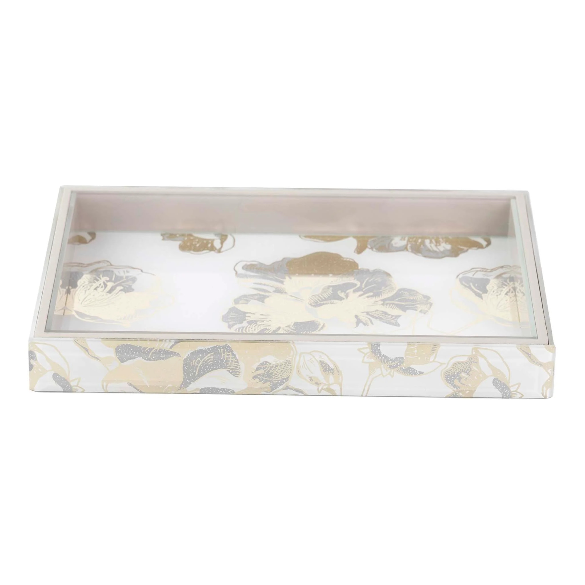 Bandeja Cristal Impresion Foil 26x18x3 Cm