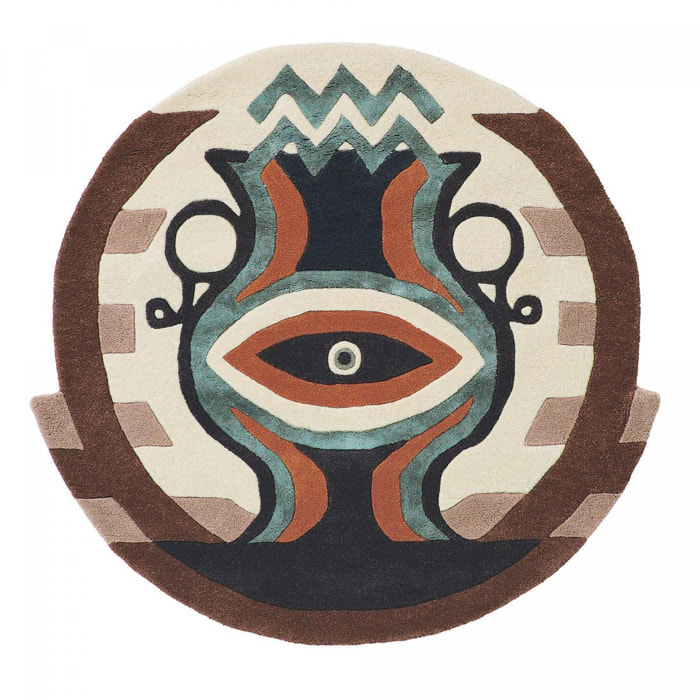 Tapis salon et chambre fait à la main en laine motif fresque LUNICIA