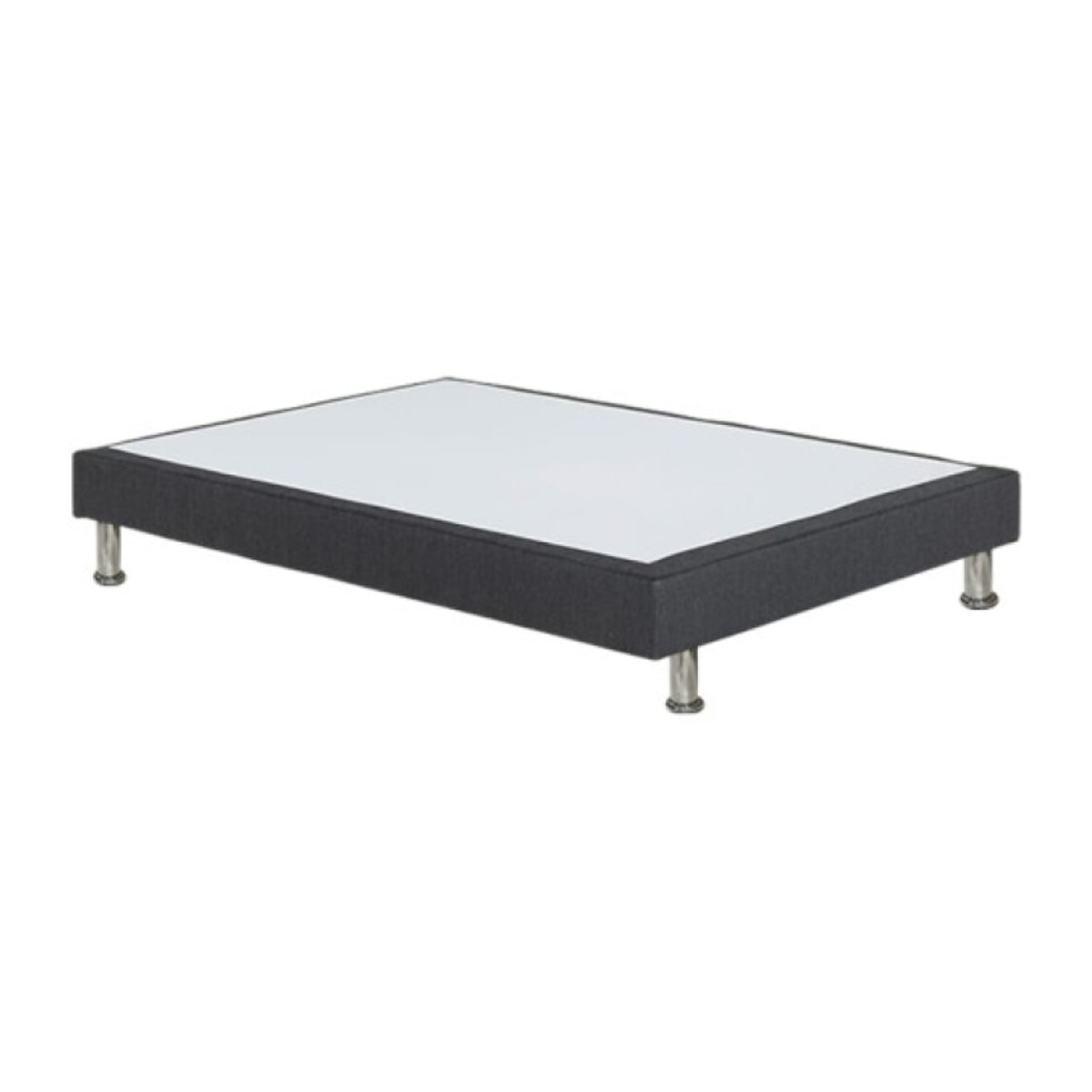 Sommier tapissier en kit 140x190 bois massif et tissu gris - LOIRE