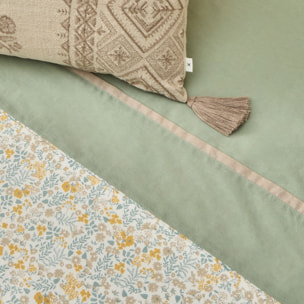 Sábana algodón flores Fopati color verde 100% Algodón