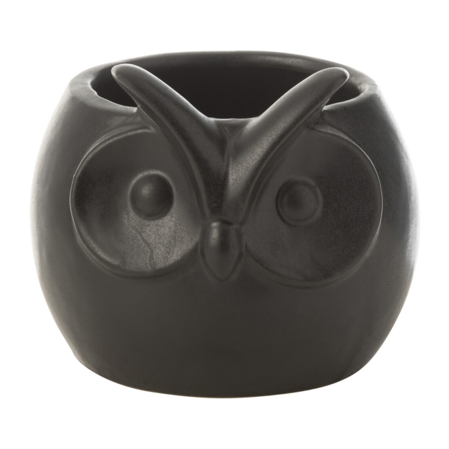 J-Line cache-pot Hibou - porcelaine - noir - small - Ø 11 cm