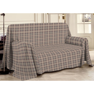 Telo Arredo Multiuso Copritutto 100% Cotone Tartan Beige