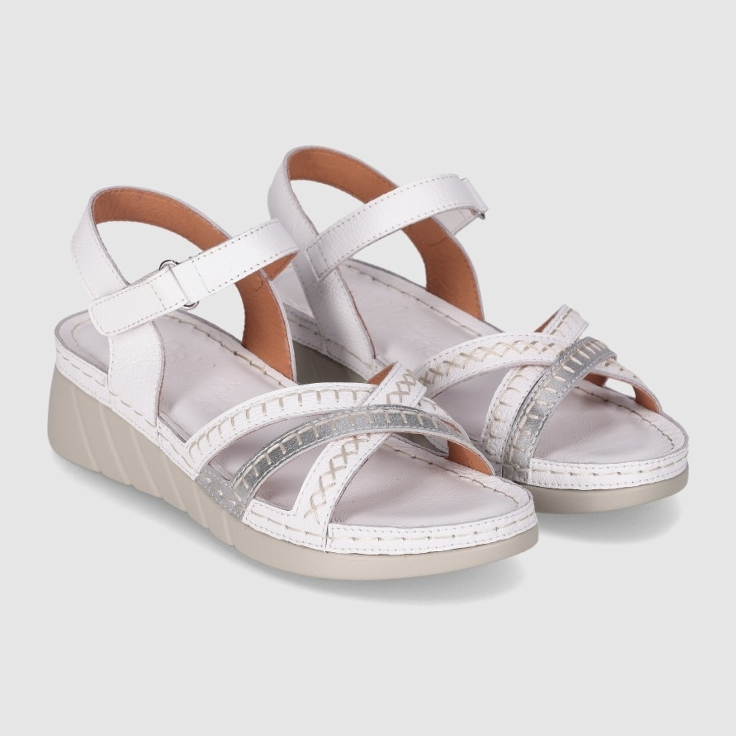 Sandalias de Piel - Blanco - Tacón: 3 cm