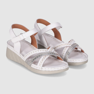 Sandalias de Piel - Blanco - Tacón: 3 cm
