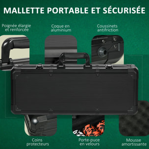 Mallette pro de poker coffret pro poker 500 jetons 2 jeux cartes 5 dés 3 boutons aluminium noir