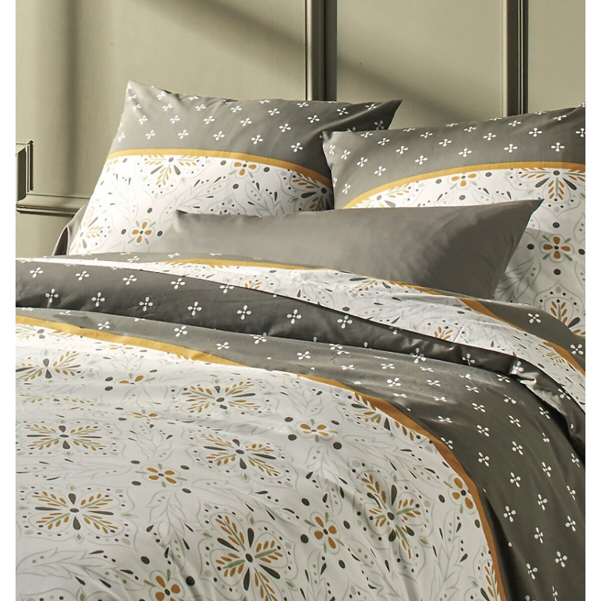 Parure Housse De Couette 3pcs Coton Percale Tily Havane