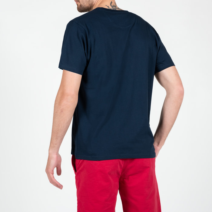 T-shirt in jersey con stampa centrale