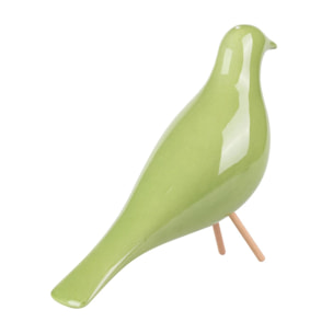 Pajaro Ceramica Verde 25x10x21 Cm