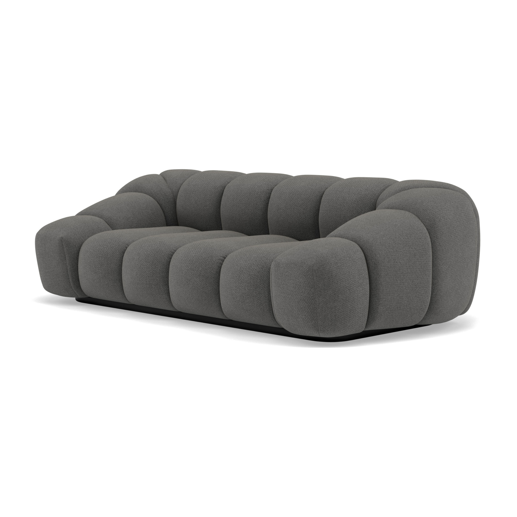 Ava - canapé 3 places bubble en velours texturé - Gris