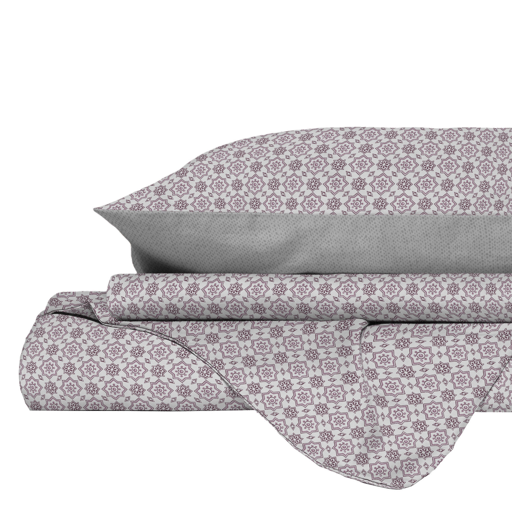 PARURE COPRIPIUMINO PRINTED COLORS, 100% Cotone, Made in Italy - FLOYD ROSA