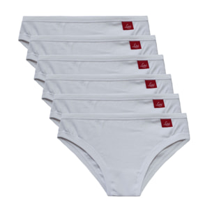 6 Slip Vita Bassa in Cotone Bielastico LIABEL Art. 423 Bianco