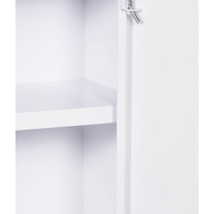 Armario Botiquín de Pared Armario de Medicinas de Acero Armario de Primeros con 2 Estantes de Almacenamiento y 2 Llaves para Baño 30x14x46 cm Blanco