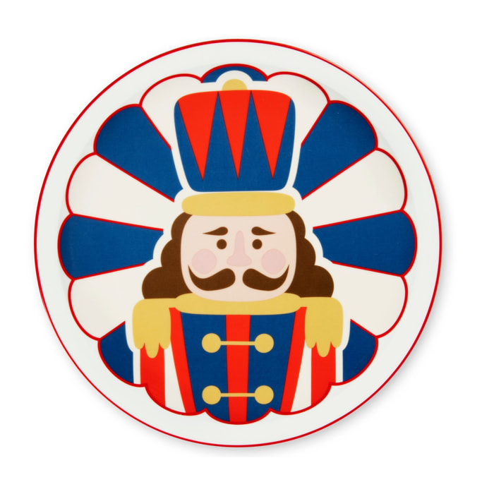 Set 6 Piatti Panettone Excelsa- Vintage Christmas, Porcellana Multicolore