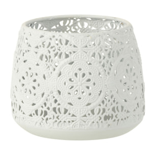 J-Line photophore Rond Oriental - métal/verre - blanc - small - 2 pcs