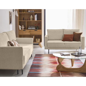 Charlie - canapé droit 2 places - en tissu velours relief - Beige