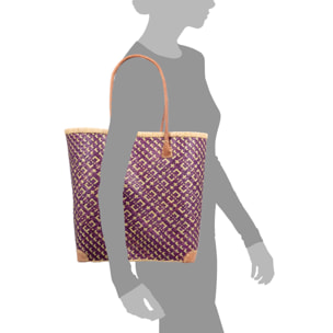 Arda bolso de hombro mujer. Fabricado en paja con asas de cuero.