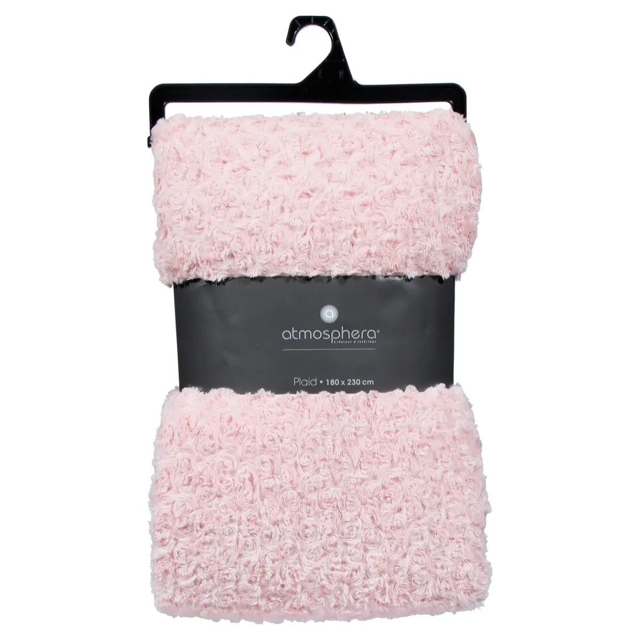 Plaid "Bouclette" fausse fourrure rose 180x230cm