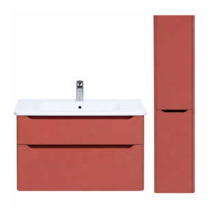 Meuble vasque suspendu VITRA Sento Round terracotta mat + Colonne