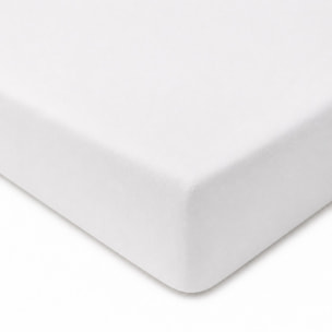 Drap housse coton lave blanc